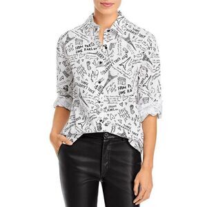 ✨KARL LAGERFELD PARIS Cotton Printed Sz XS Shirt✨